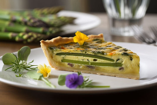 Sparagus quiche med Gruyère och färska örter