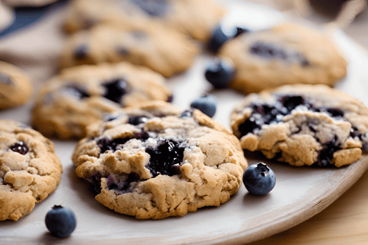 Buttery Blueberry Burst -kakor med en antydan till citronskal