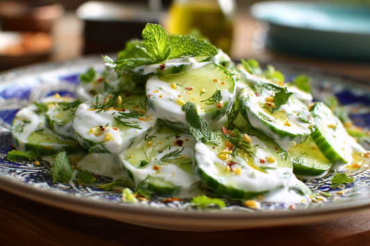 Refreshing Persian Cucumber Salad with Yoghurt & Herbs
