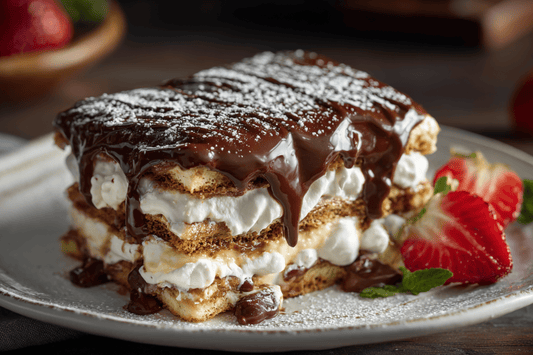 Decadent No-Bake Chocolate Eclair Cake with Vanilla Cream Layers