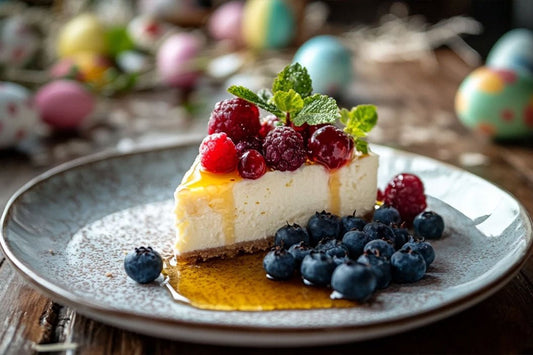 Hälsosam grekisk yoghurt påskostkaka