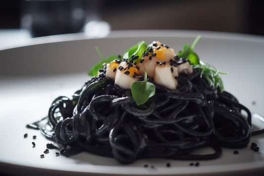 Skaldjursinfunderad bläckfiskpasta