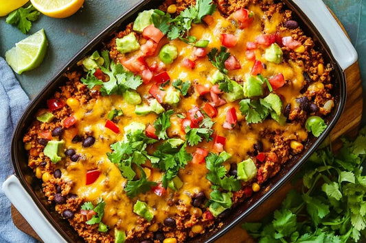 Skiktad ostliknande taco -gryta