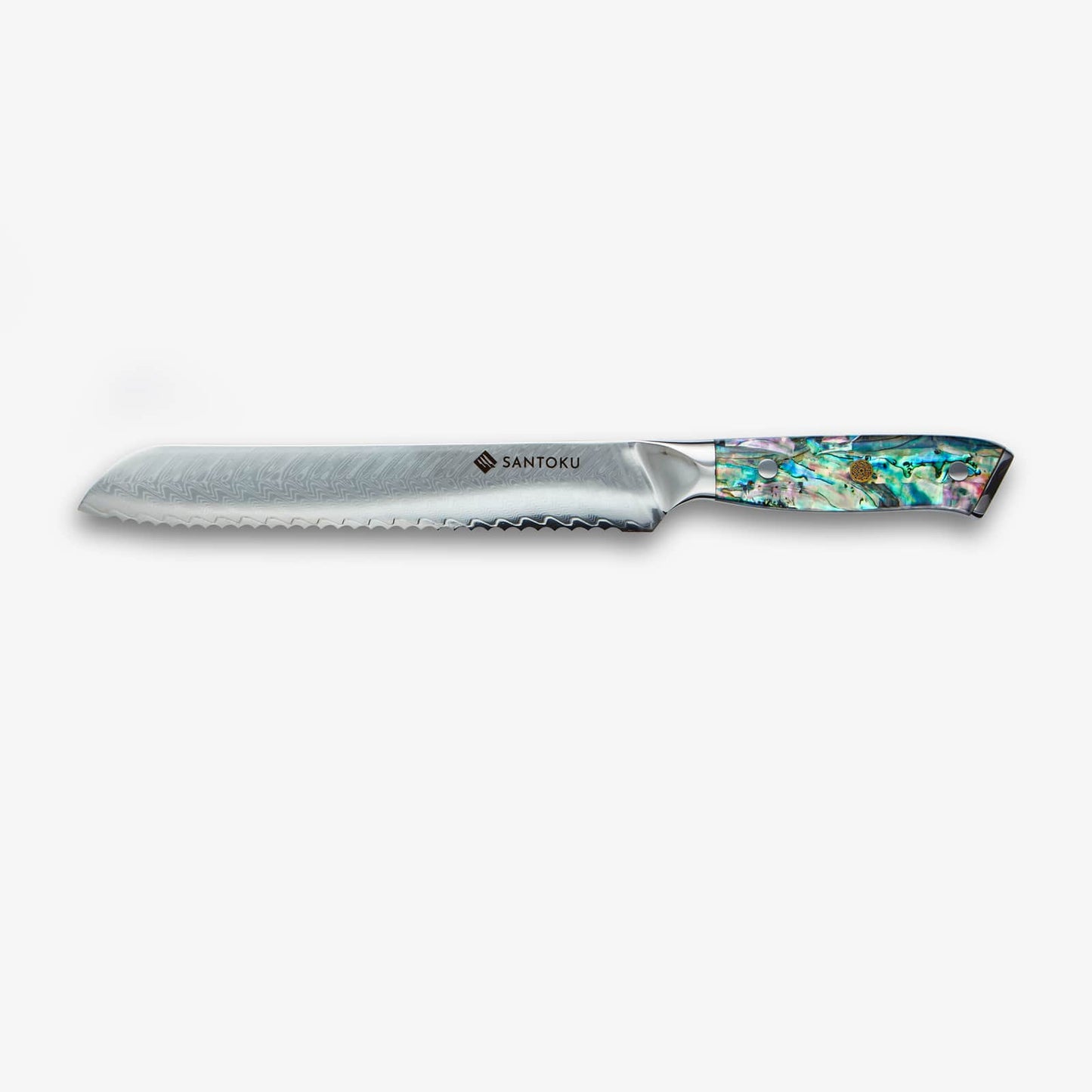 Chikashi (ちかし) Damascus stålkniv med abalonhandtag