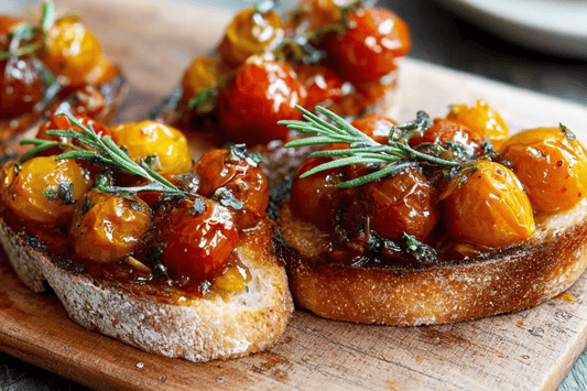 Slow-Roasted Cherry Tomatoes with Garlic and Herbs on Sourdough