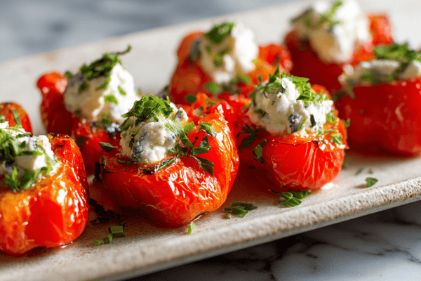 Cream Cheese–Stuffed Peppadew Peppers with Herbs