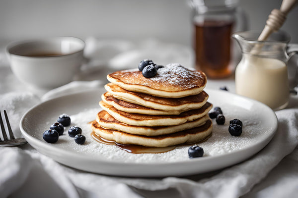 Fluffiga ricotta pannkakor med färska bär