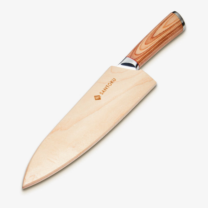 Haruta 8 tums VG10 Japansk Damaskus stål Gyuto kockkniv med trähandtag och skida