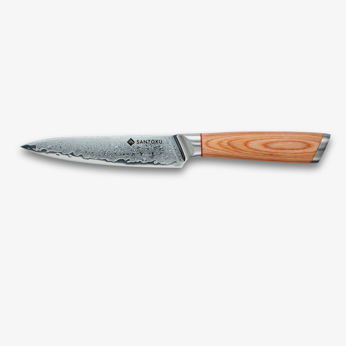 Haruta 5-tums VG10 Japansk Damaskus Steel Utility Kniv med trähandtag och skida