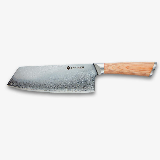 Haruta 7,7 tum VG10 Japansk Damaskus Steel Nakiri Cleaver med trähandtag och skida