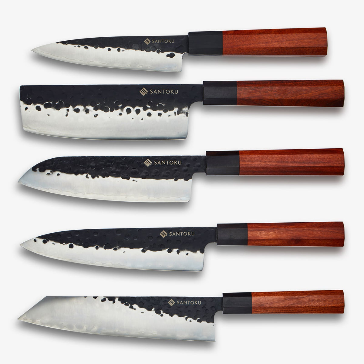 Minato knivserie med magnetisk knivhållare i akaciaträ