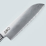 Aiko Red Damaskus stålkniv med färgat rött hartshandtag
